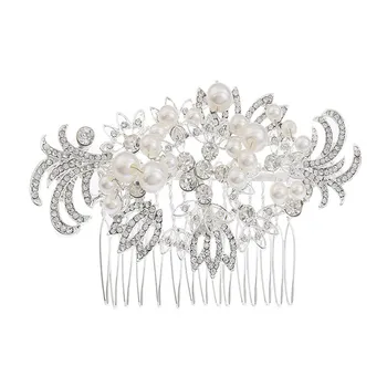 Luksus Rhinestone Brude Blomster Hair Combs for Piger Mode Crystal hårpynt Bryllup Part Prom Smykker