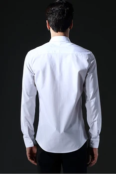 Azazel Mænd Shirt Luksus Splejsning langærmet Herre Skjorter Mode Afslappet Herre Skjorter Plus Størrelse 4xl Slim Fit Skjorter Mand