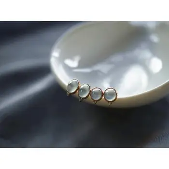 Oprindelige design naturlige vand rundt kalcedon æg noodle øreringe charme elegant lys luksus kvinder er helt sølv smykker