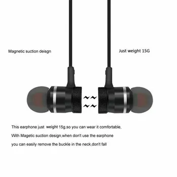 Trådløs Bluetooth-Sport Fitness Hovedtelefoner, Høretelefoner, Earbuds Headset Med Mic Bas Neckband Magnetiske Trådløse Bluetooth Hovedtelefoner