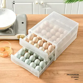 Køkken Køleskab Opbevaringsboks Til Opbevaring Af Æg Box Rektangulær Gennemsigtige Rum Æske Med Låg Æg Box
