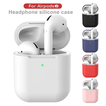 Øretelefon Sag For Apple AirPods 2 Silikone Cover Trådløse Bluetooth Hovedtelefoner Tilfældet For AirPod Silm Sag