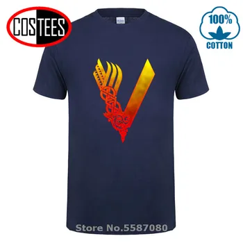 Vintage Guld Brand Limited Edition Vikingerne Logo T-shirt mænd Retro Valhalla Viking Warrior T-shirt Vikinger Odins Tee shirt 2020 Hot
