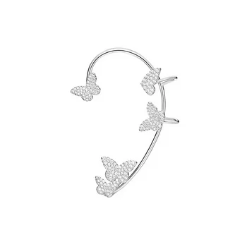 Butterfly earclip 925 Sterling Sølv micro indlagt zircon udsøgt personlighed mode elegant high-end kvinders stil