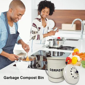 Køkken Opbevaring af Affald Kompost Bin Anti-rust Let Container Skraldespand, Køkken, Opbevaring Spand Skrald Arrangør Carbon 2021