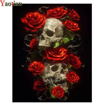 Skull Hoved Steg Halloween Gave 5D DIY Diamant Maleri Fuld Drill-Pladsen Diamant Broderi Salg Blomst Mosaik Salg Wall Decor