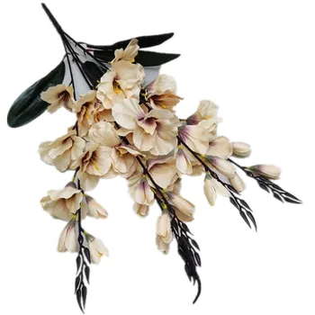 5pcs Silke Satin og Gladiolus Buket 40 Hoveder Kunstige Sværd Lily Gladiolus Magnolia til Bryllup Hjem Blomsterarter Arrangement