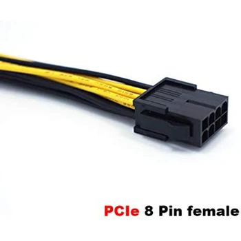PCIe-8 Pin til 2 x 8 Pin (6+2) PCI Express-Adapter Kabel PCIE-Y - Splitter-Extension Kabel-8 Tommer