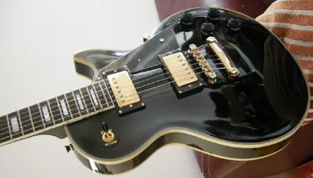 Kinesisk Fabrik Brugerdefinerede sort El-Guitar 7yue19