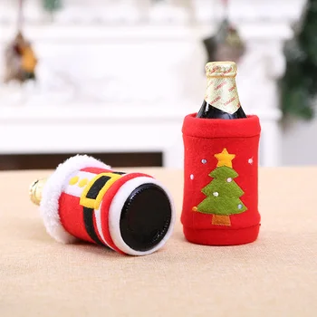 1ps Kreative Flaske Dække Vin Flaske Dække juledekoration Børstet Struktur Drikke Cola Sodavand Flaske Dække Beskyttende Indretning