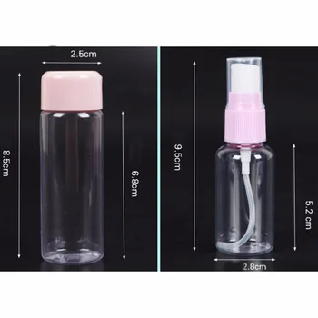 7pcs/set Travel Flasker Sæt Genopfyldelige Beholdere For Flydende Shampoo Med Spray Flaske Kosmetisk Creme Flasker