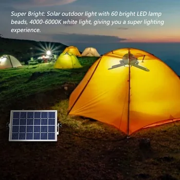 Solar Lys 60 LED Solcelle væglampe Triple Head Projektører IP65 Vandtæt Nat Lys-Justerbar Lysstyrke og Belysning Gang