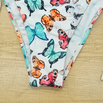 2stk Kvinders Badetøj Bikini Sæt Push-Up Polstret Butterfly Bandage Midten af Weist g-streng Delt Badetøj, Sexet Og Elegant Badetøj 2021