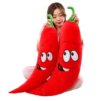 [Sjov] 100cm Stor Blød Plys Rød Skønhed Chili Toy kæmpestore Hot Peber Dukke Pude Dejlig Gave