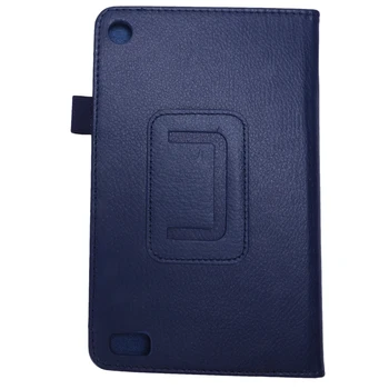 For Amazon Kindle Fire HD 7 Tablet PU Læder taske Stå, Dække (Mørk blå)