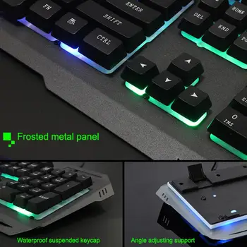 Imice Direkte Blænde Farve Flydende Centrale Cap Mekaniske Håndtag Lysende Kabel-Spil Tastatur Og Mus Sæt Gamer Pc Gaming for lol