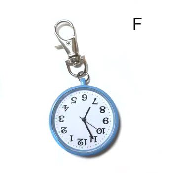 Mode lommeur Lille Runde Skive Quartz Analog Nøglering Pocket Watch Ur -MX8