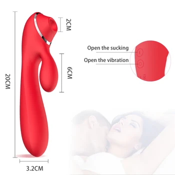 Dildo Klitoris Sugende G Spot Klitoris Vibratorer til Kvinder Slikning Vibrator Klitoris Brystvorten Stimulator med 10 Vibrations-10 Sucking