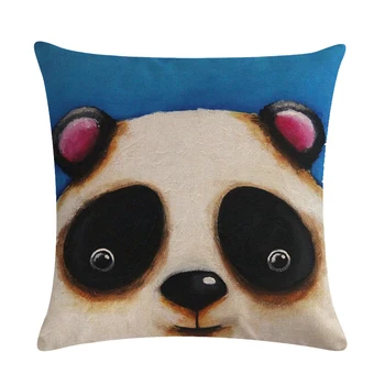 Cartoon Animal Pudebetræk Panda Bear Kanin pudebetræk Dekoration Til Hjemmet Indretning Bomuld 45x45cm Smide Pude Dække