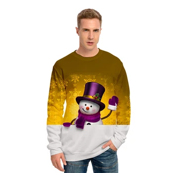 Glædelig Jul Snemand Kawaii 3d-Hættetrøjer Pullover, Mode, Mænd, Kvinder Capless Sweatshirts Afslappet langærmet Sport 3D Hoodie Toppe