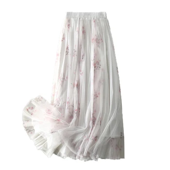 A-linje fe kjole med blid dame temperament blomstret nederdel