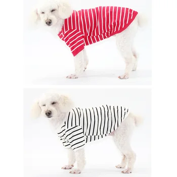 Forår Sommer Dog Sweatshirt Bomuld Elastisk Kostume Shirt Stripe Pet Tøj til Små og Mellemstore Hund Chihuahua fransk Bulldog