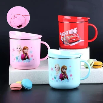 Disney Børn Mickey Rustfrit Stål Søde Tegneserie Kop Mælk at Drikke Juice Cup Falde-resistente Husstand Halm Cup