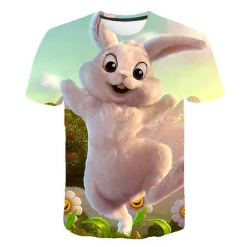 Sommeren Nye Søde Dyr Cat T-shirt Tegneserie 3D Print Drenge og piger Casual T-shirt Babys Sjove T-shirt Børn Toppe O-Hals 4T-14T