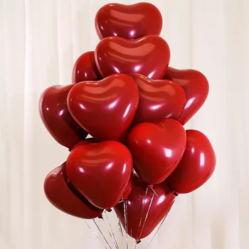 15pcs ruby rød latex balloner kærlighed hjerte Oppustelig air helium-ballon valentine ' s day ægteskab bryllup part indretning af forbrugsstoffer