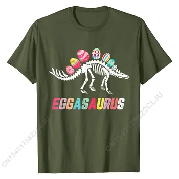 Sjove Eggasaurus Stegosaurus Dinosaur Æg Glædelig Påske Dag T-Shirt Dreng Retro Normal Toppe Mænd Tees Bomuld T-Shirts Hip Hop