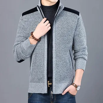 2020 Tyk Nye Mode Brand Sweater For Herre Cardigan Slim Fit Jumpere, Strik Varmt Efterår Casual Koreansk Stil Tøj Mandlige