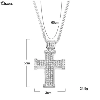 Donia smykker Mode den Europæiske hip hop-halskæde-kobber indlagt AAA zircon halskæde mode mænds kors vedhæng