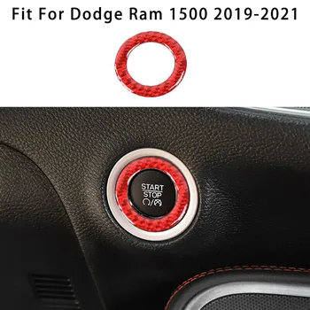 Start-Knappen Dække Ring Stopper DIY-Indretning For Dodge Ram 1500 2019-2021 Red Carbon