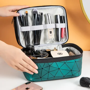 Multifunktions Rejse Klart Makeup Taske Mode Diamant Cosmetic Bag Toiletartikler Arrangør Vandtæt Kvinder Opbevaring Gøre Op Tilfælde