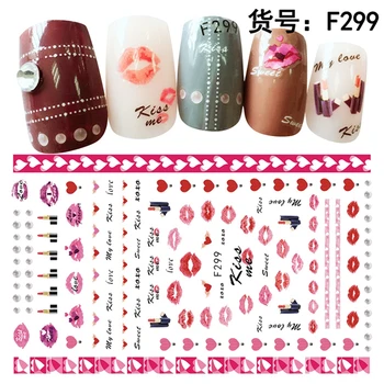 5PCS Valentine ' s Dag nail art dekorationer mærkat decals skønhed manicure værktøjer negle accessoires hjertet F2952999