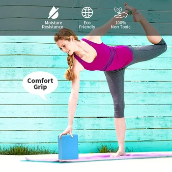 2Pack Yoga Blokke, High Density EVA Skum Mursten Giver Stabilitet, Balance & Støtte, Forbedre Styrke og Uddybe Rejser - Store f