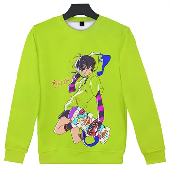 Anime SK8 Infinity Cosplay Kostume Miya Chinen Reki Kyan Langa Hasegawa Unisex 3D Hoodie Mænd Crewneck Sweatshirt Streetwear