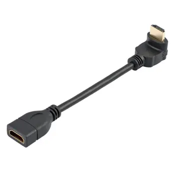 90 Graders Vinkel HDMI Male to HDMI Female Adapter Omformer Kabel Extender Converter for Tablet PC-Kamera