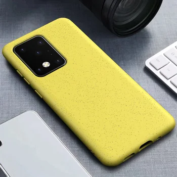 500pcs Hvede Halm Biodegrable Phone Case for Samsung S20 Plus Luksus Blød Silikone Telefonen Case Cover Til Samsung S20 Ultra
