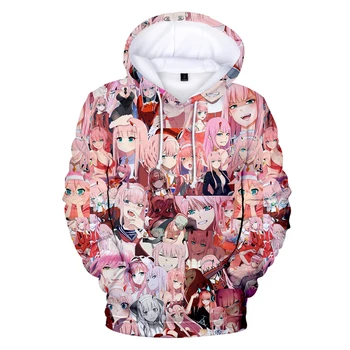 Anime-DARLING i den FRANXX 3D hoodie sweatshirt Mænd/Kvinder Trøjer NUL TO Print Hættetrøjer Dreng/pige Sweatshirt Vinter Hoody