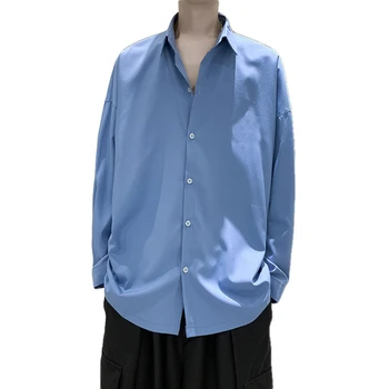 Business Stil Skjorter til Mænd fransk Afslappet langærmet Skjorte Løs Vintage Camisa Masculina Japansk Harajuku Toppe Størrelse M-2xl