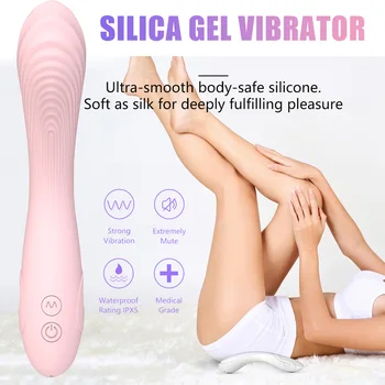 Nyligt Kvinder Vibrator Dildo og G-Spot Multispeed Massageapparat Kvindelige Voksen Legetøj af Silikone, Vandtæt 19ing
