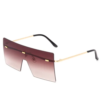 Overdimensionerede Uindfattede Solbriller Mode Kvinder Metal Gradient Sol briller Luksus Dame Solbrille-Brillerne UV400 Nuancer gafas de sol