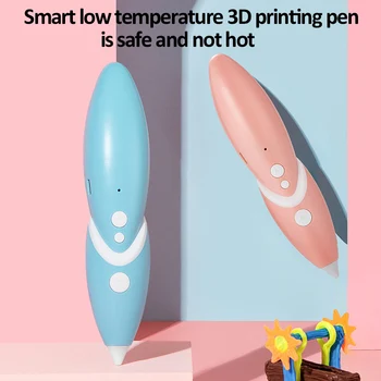 DIY 3D-Pen Lav Temperatur Trådløse 3D-Print Pen Voice Prompt USB-Genopladelige 3D-Tegning Pen til Børn Pædagogisk Legetøj Gaver