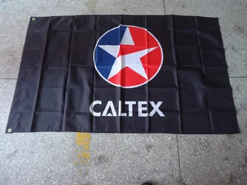 Gratis forsendelse caltex flag for car show , kan custom print fil,90X150CM størrelse, polyester,caltex banner
