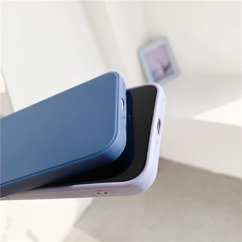 Candy Farve Soft TPU Phone Case For iPhone 11 12 Mini Pro XS ANTAL XR 7 8 Plus SE2020 Kamera Beskyttelse Silikone bagcoveret Coque