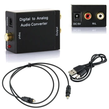 Digital Til Analog Audio Converter Digital Optisk CoaxCoaxialToslink Til Analog RCA L/R Audio Converter Adapteren Forstærker Topping