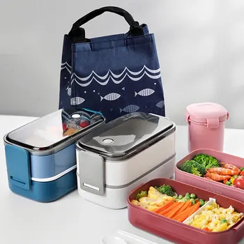 Japansk stil, Multi-lag frokost kasse mad container opbevaring Bærbare lækagesikre bento box til børn med Suppe Cup Morgenmad Kasser