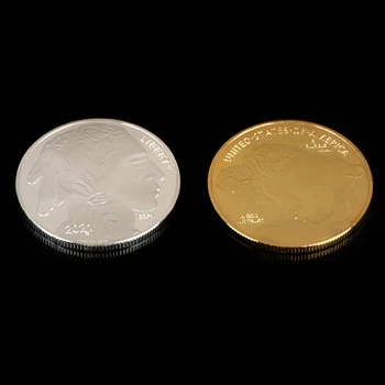 40*3 mm, Guld/Sølv Usa Frihed Amerikanske Bison-Badge i Sølv Forgyldt Medalje Indian/Buffalo Mønt Samt Kopi