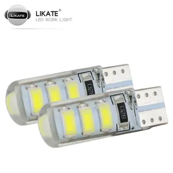 LKT Bil-LED-Lampe T10 5630 6smd 5730 Bredde Lampe læselampe Nummerplade Lygte Silikone Fremhæve